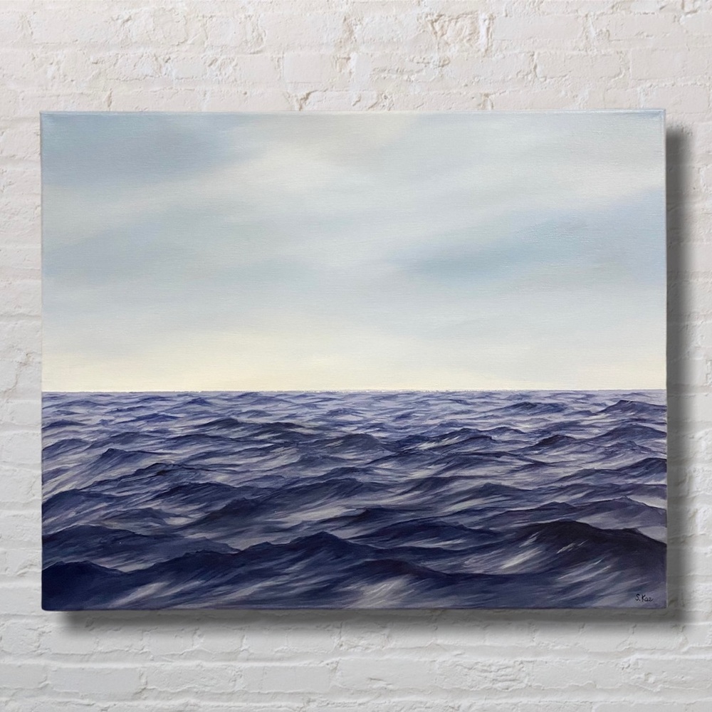 Large Original Art Ocean waves Painting on Canvas